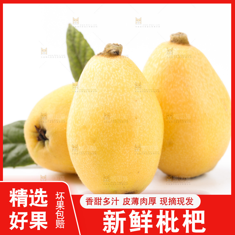 白底上放着米易枇杷