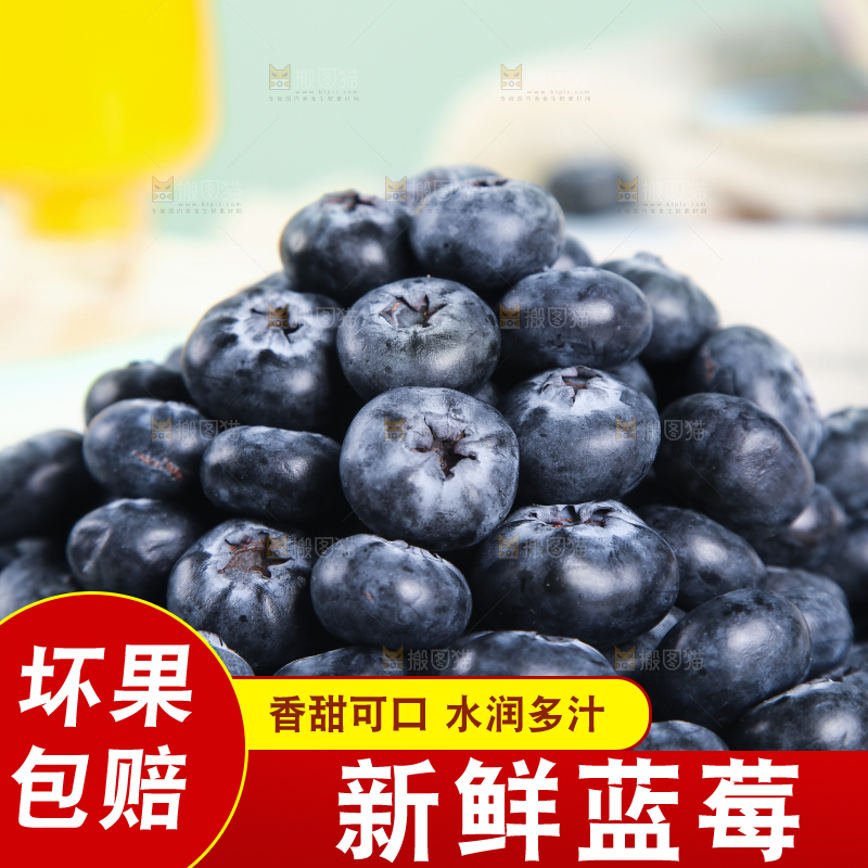 一盘蓝莓鲜果