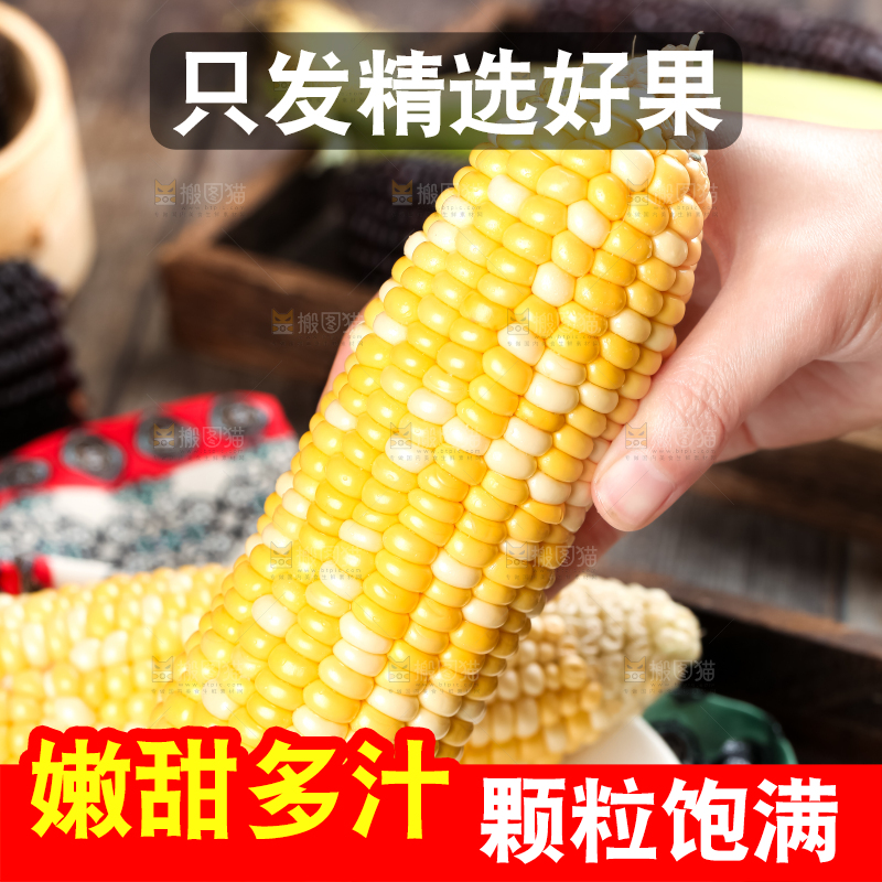 盘子里放着新鲜玉米
