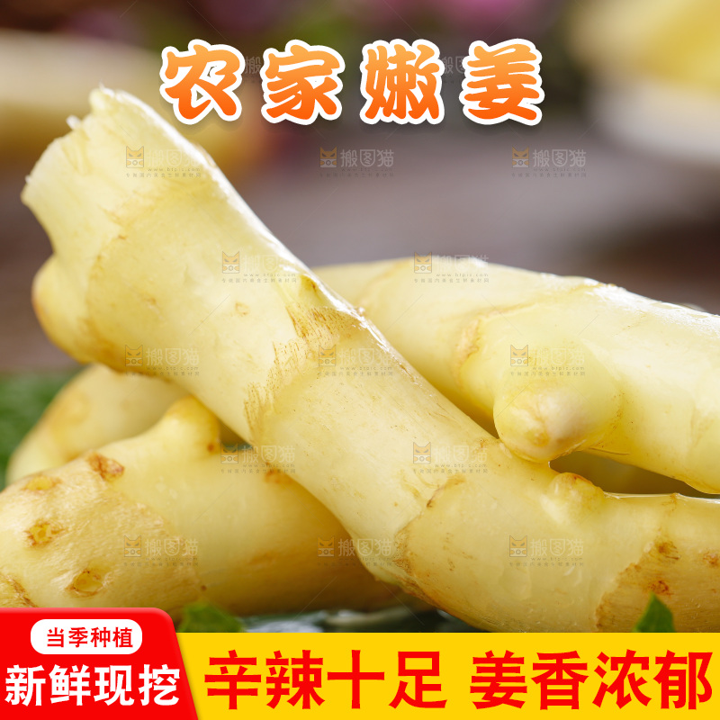 深底上的新鲜生姜