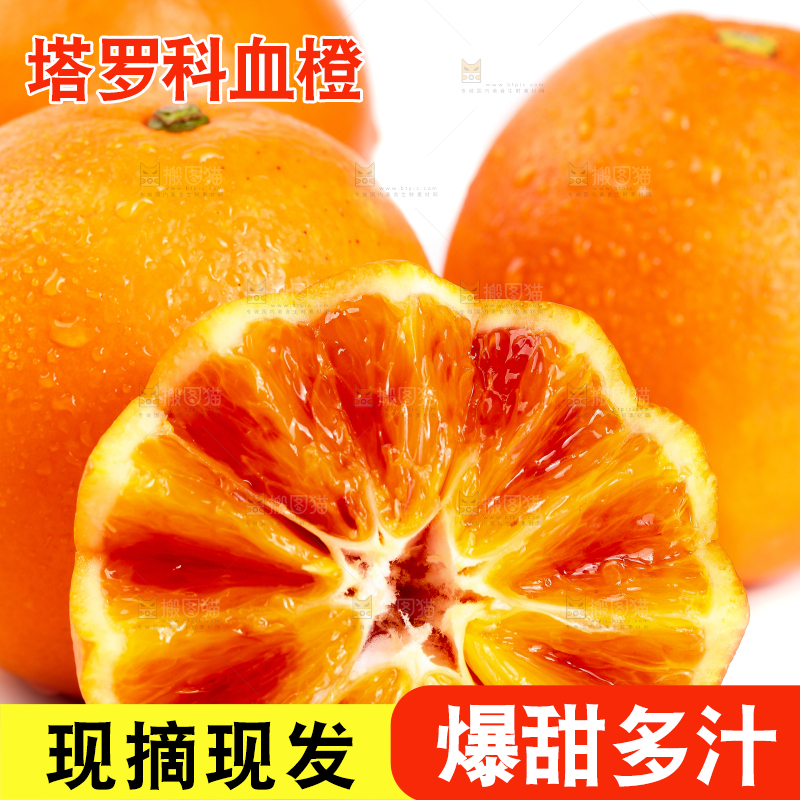 白底上的玫瑰血橙