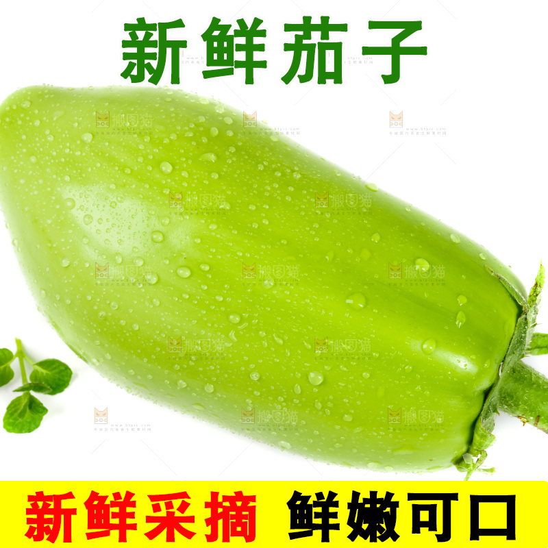 白底上放着青茄子