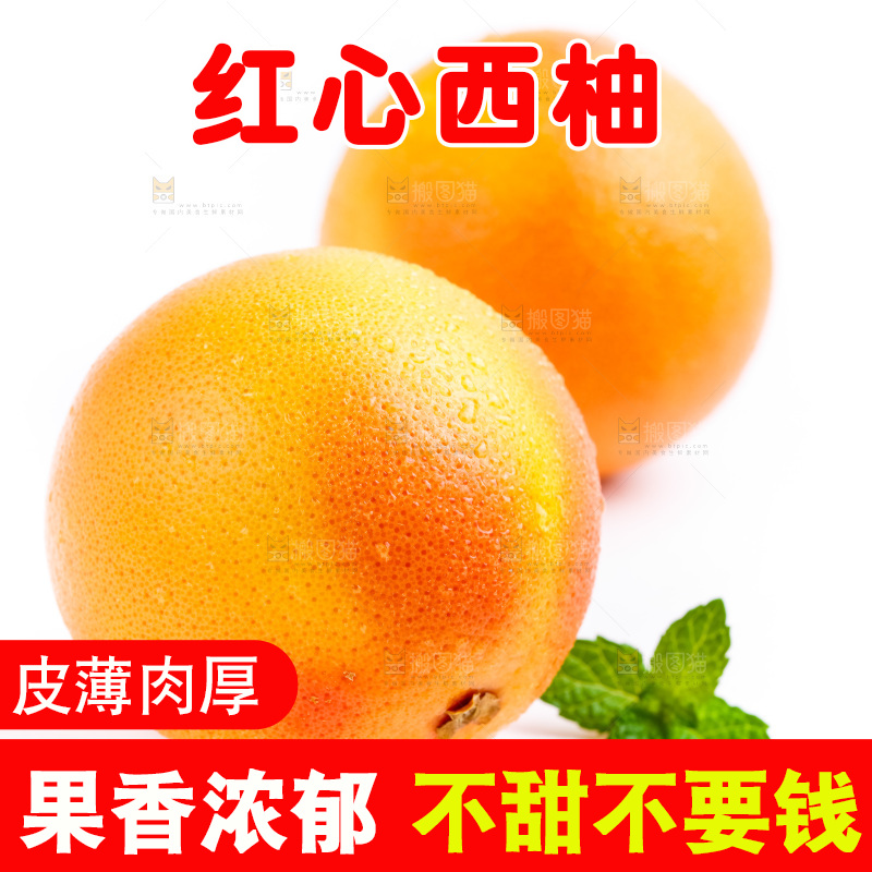 白底上摆放着西柚