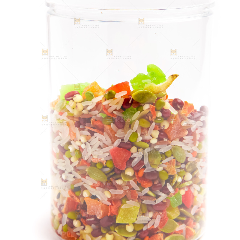罐子里的水果粥食材