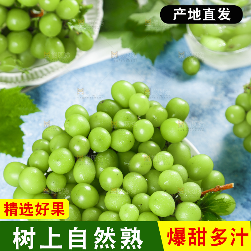 碟子里装着无籽青提