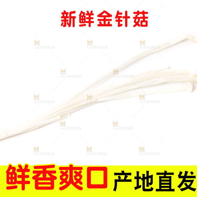 白底上摆放着金针菇