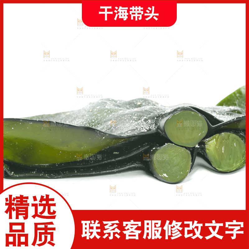 白底上摆放着新鲜海带