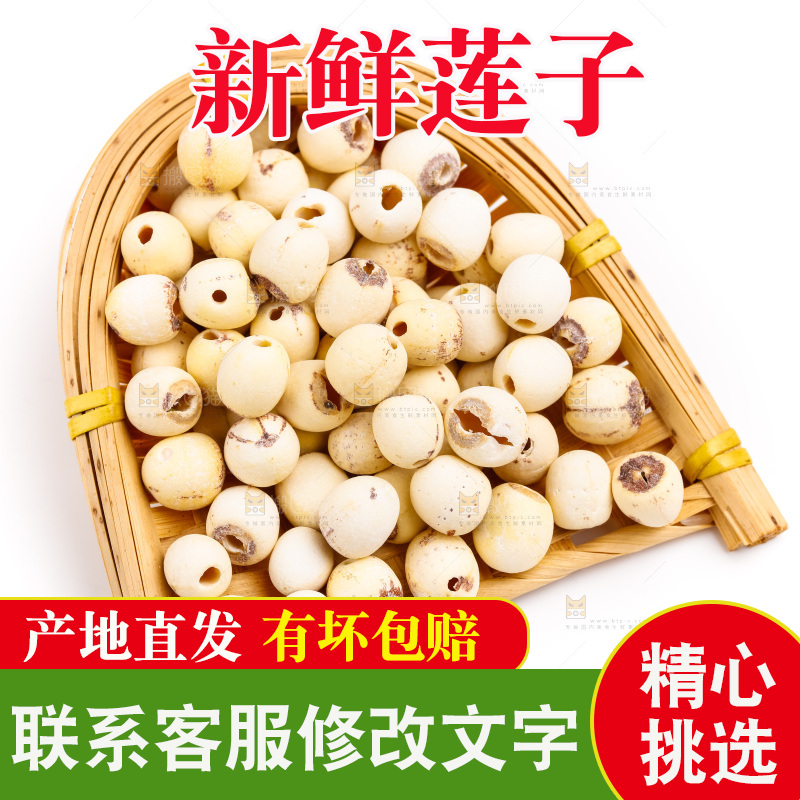 一盘江西白莲子放在白底上