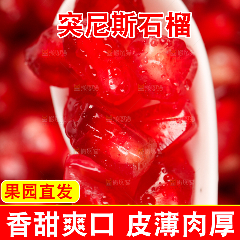 勺子里的石榴果肉