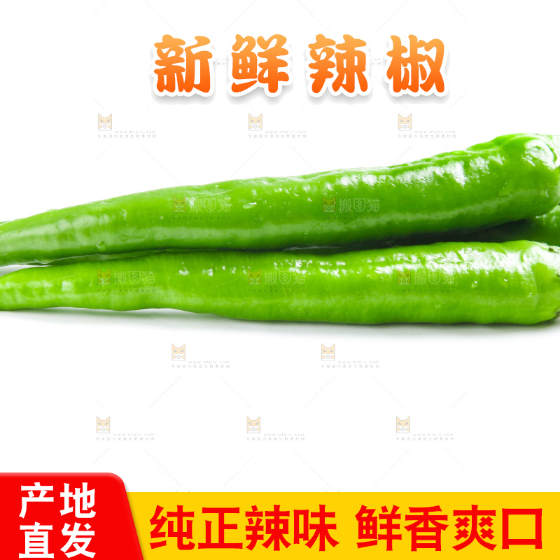 白底上摆放着新鲜杭椒