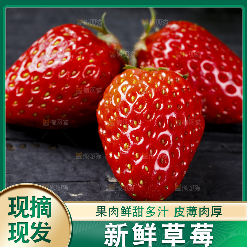 丹东草莓放在深底上