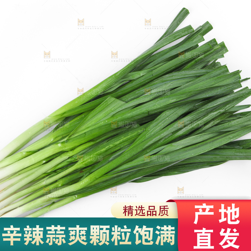白底上放着蒜苗