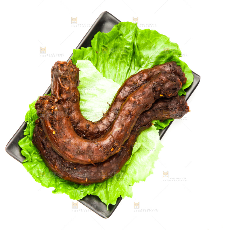 白底上的红烧鸭脖