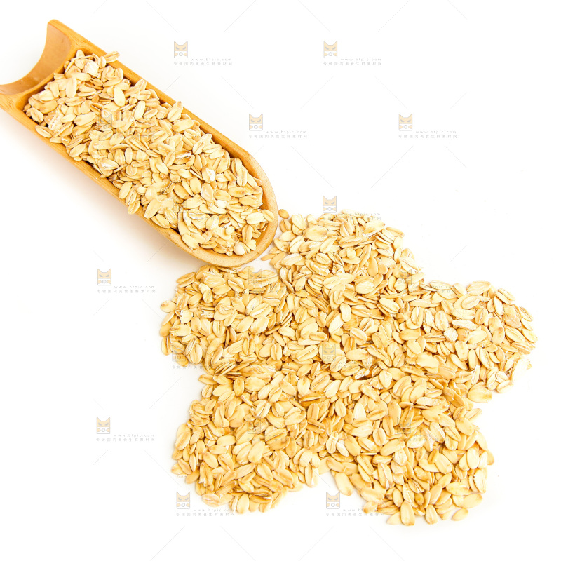 白底上的燕麦片