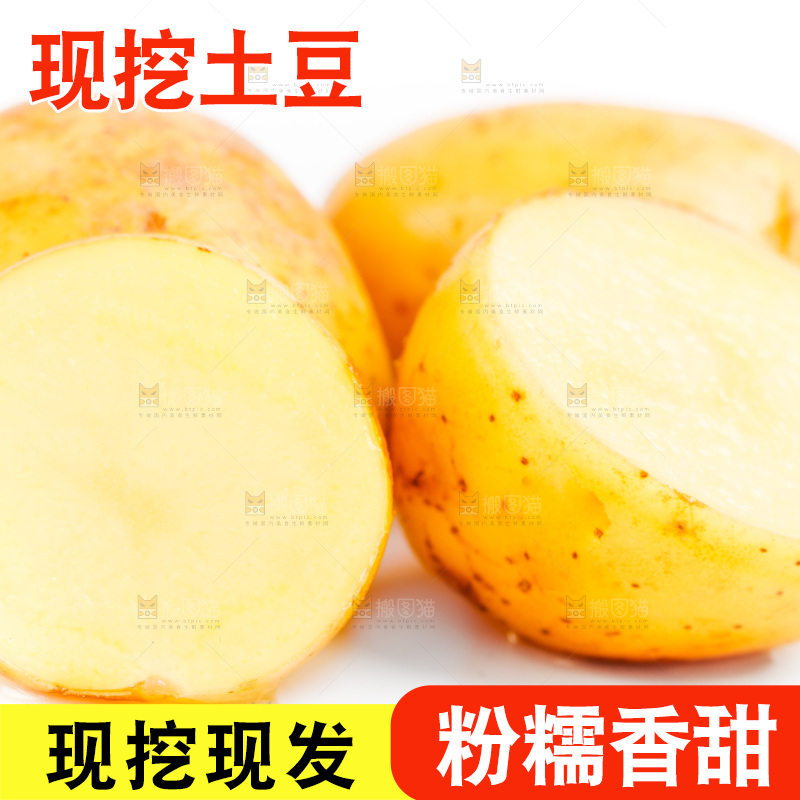 白底上的土豆
