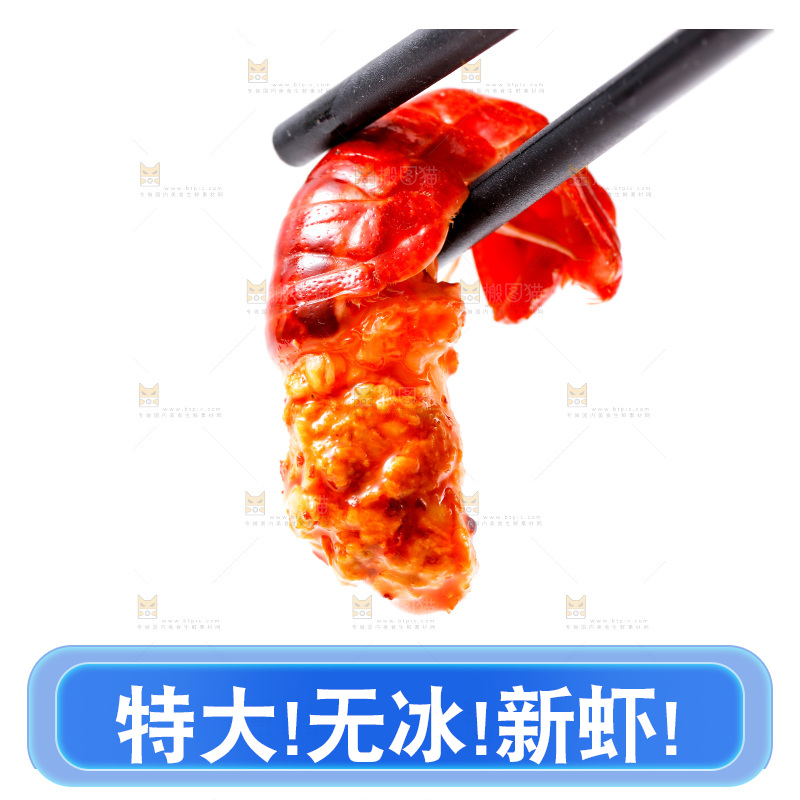 筷子上夹着龙虾尾