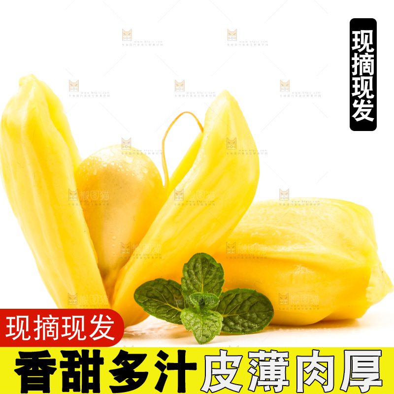 白底上放着海南菠萝蜜