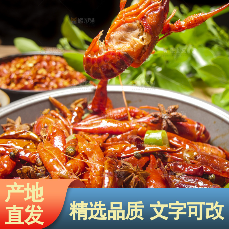 盆子里的香辣小龙虾