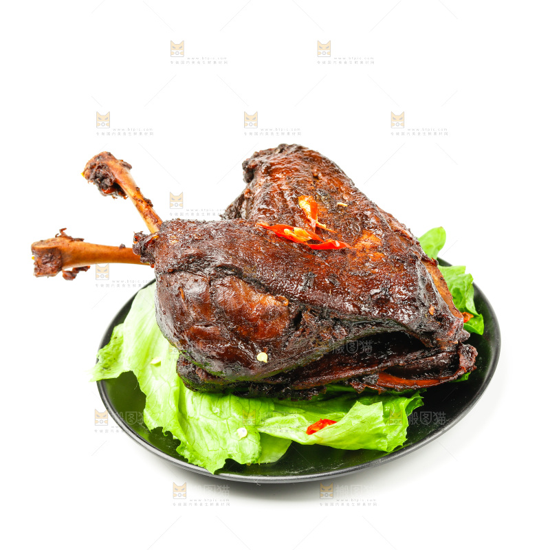 盘子里的酱香鸭腿