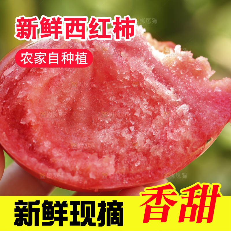 手里拿着沙瓤西红柿