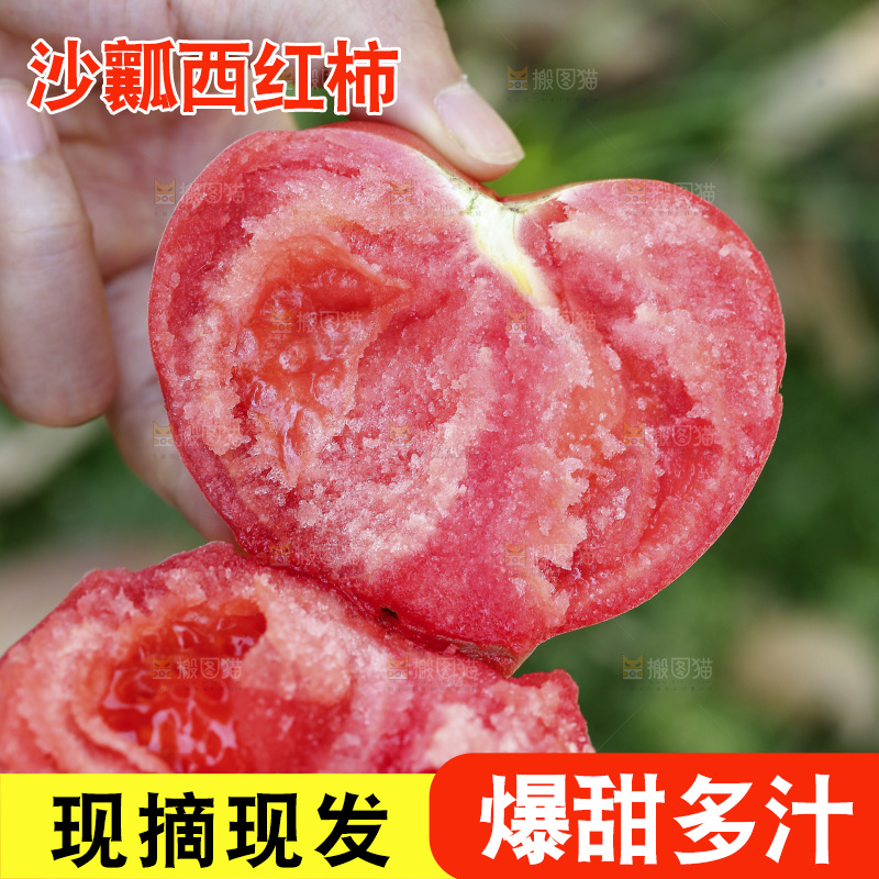 手里拿着沙瓤西红柿