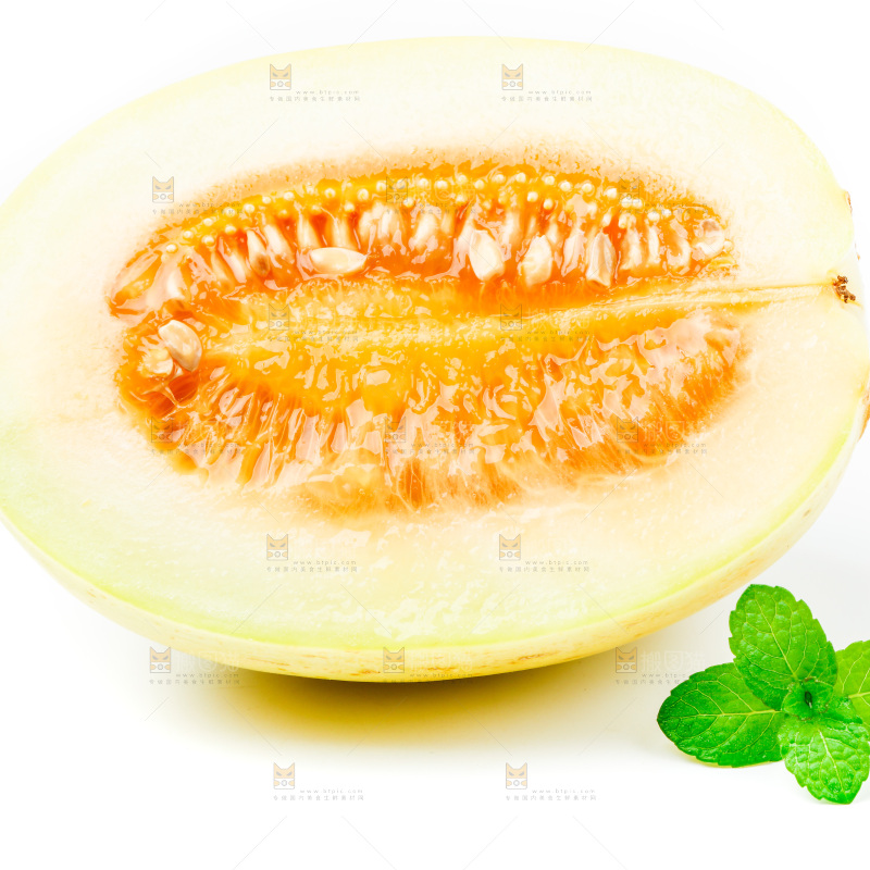 白底上的黄皮香瓜