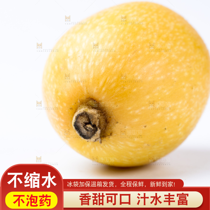 白底上放着新鲜枇杷