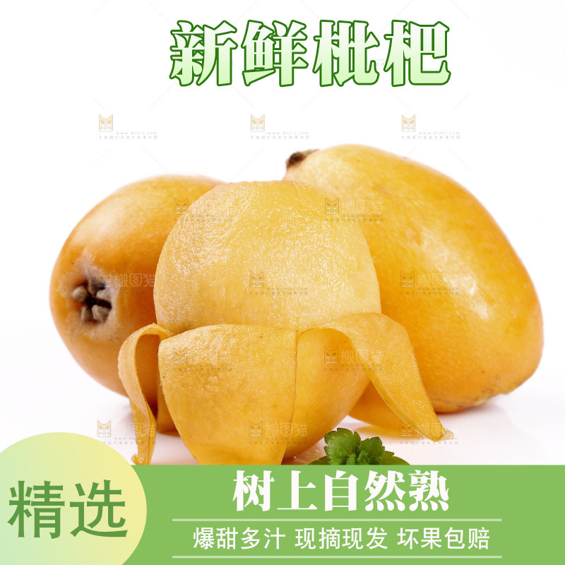 白底上放着大枇杷