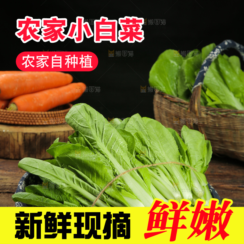 木底上放着一篮小白菜