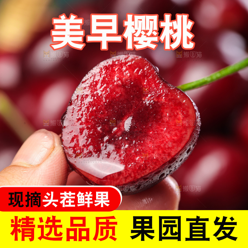 手里拿着大樱桃