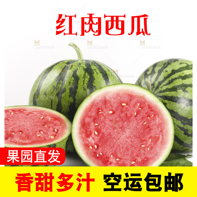 白底上放着冰糖西瓜