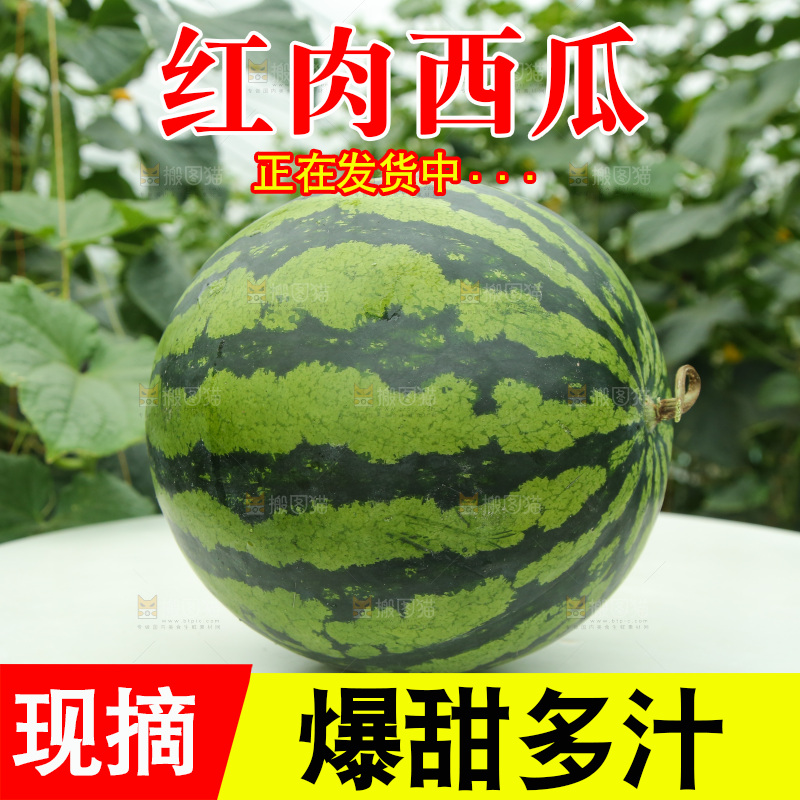 桌子上放着一个麒麟西瓜