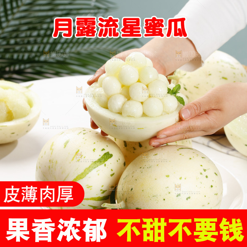手里捧着月露流星蜜瓜果肉