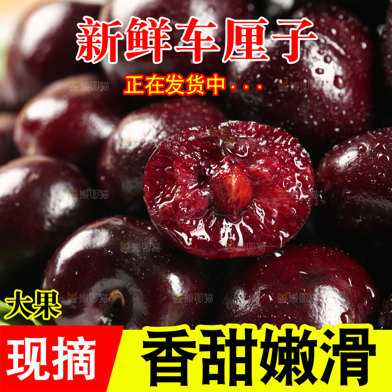 一盘新鲜车厘子