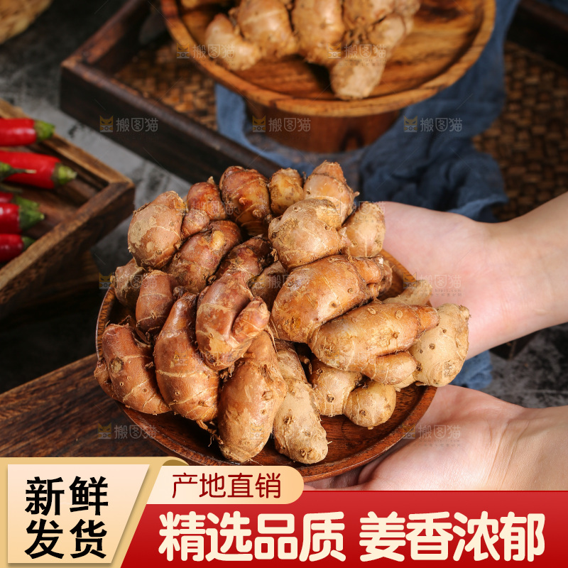 手端着一盘广东沙姜