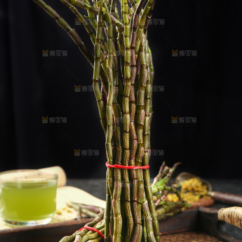 木盘里放着霍山石斛鲜条