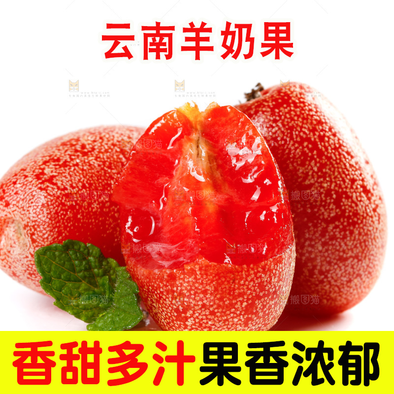 白底上放着云南羊奶果
