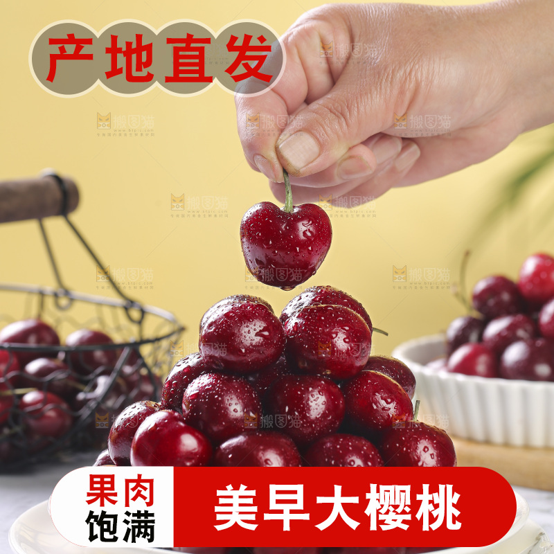 一盘美早大樱桃