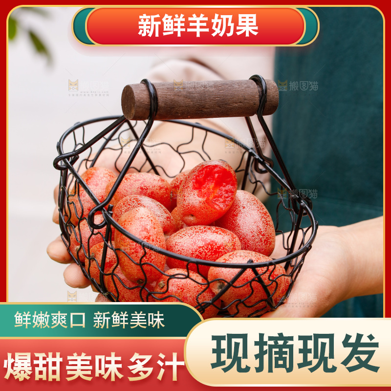手里端着一篮子羊奶果