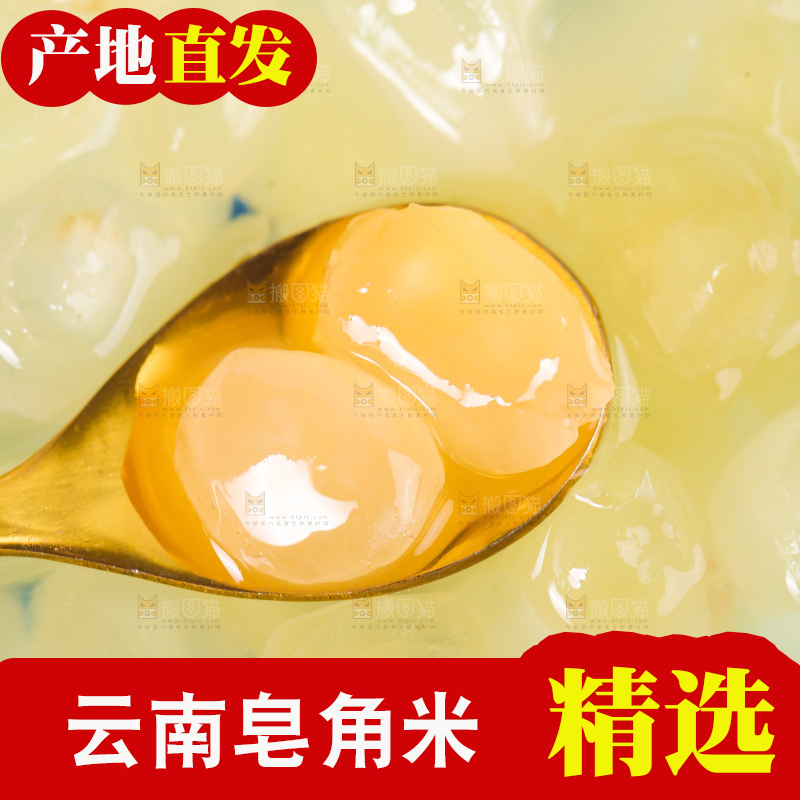 勺子上舀着泡发过的皂角米