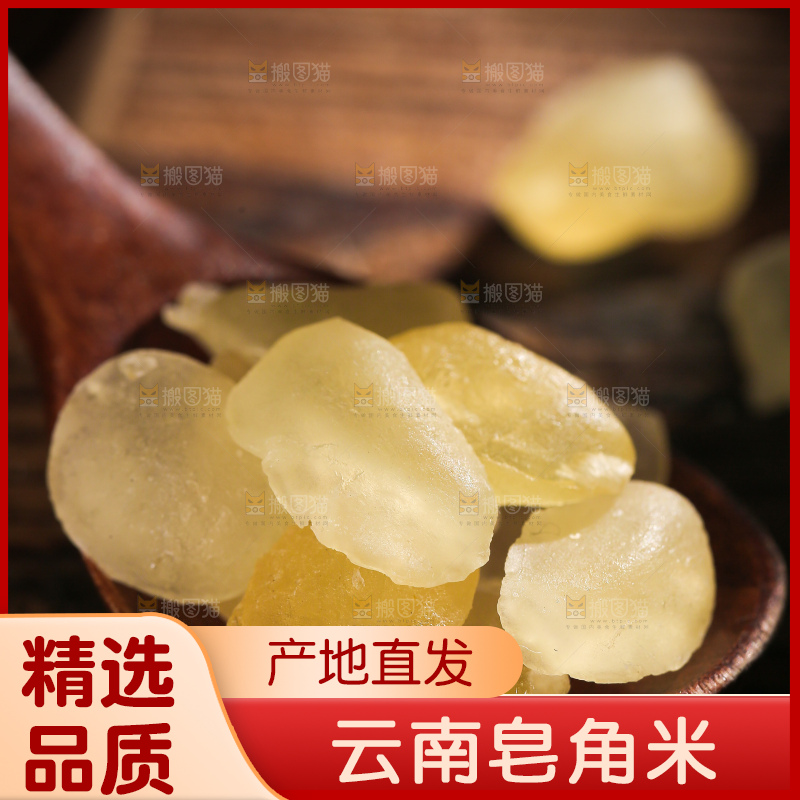 勺子上舀着双荚皂角米