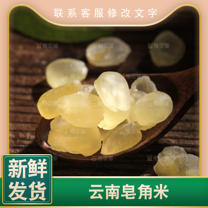 勺子上舀着双荚皂角米