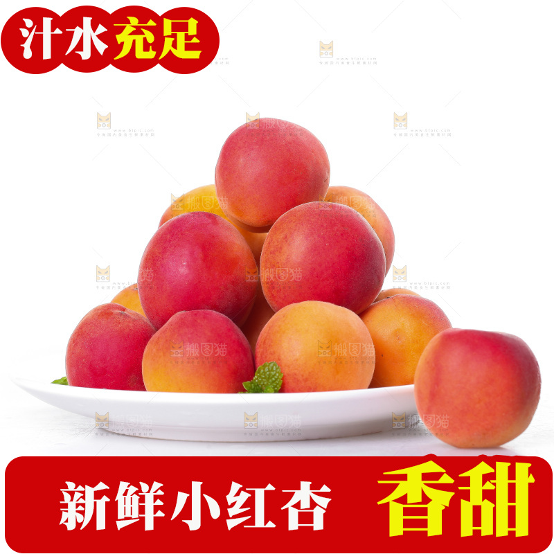 白底上放着一盘新疆小红杏