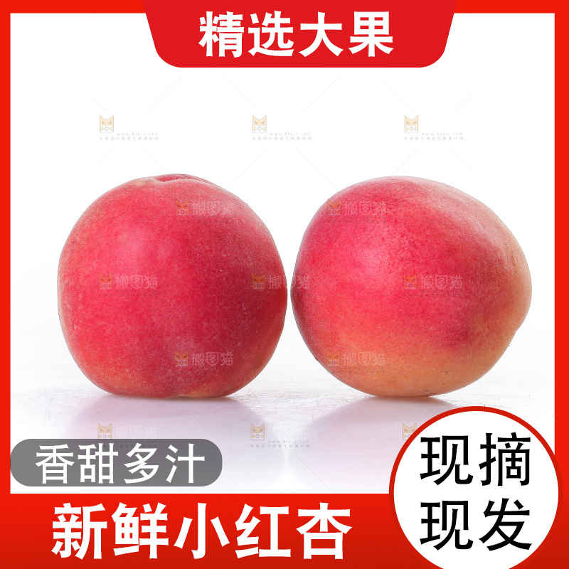 白底上放着小红杏