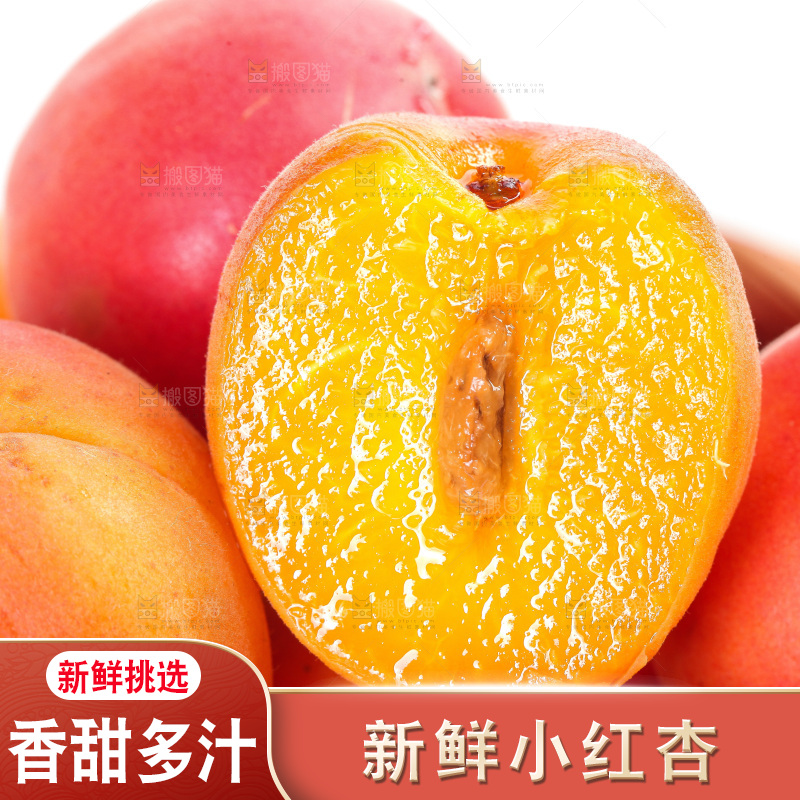 一堆新鲜红杏