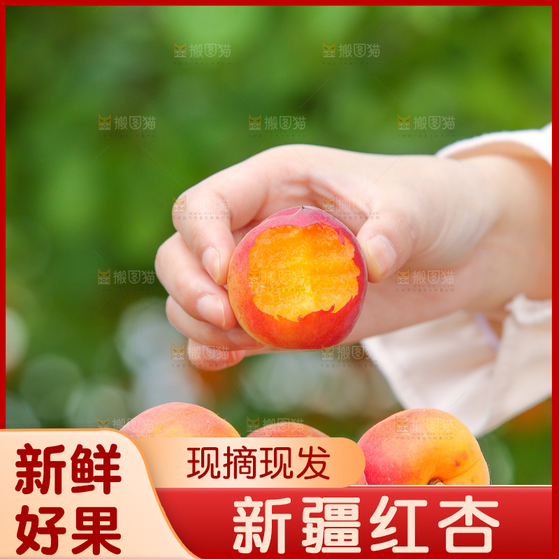 手里拿着红杏