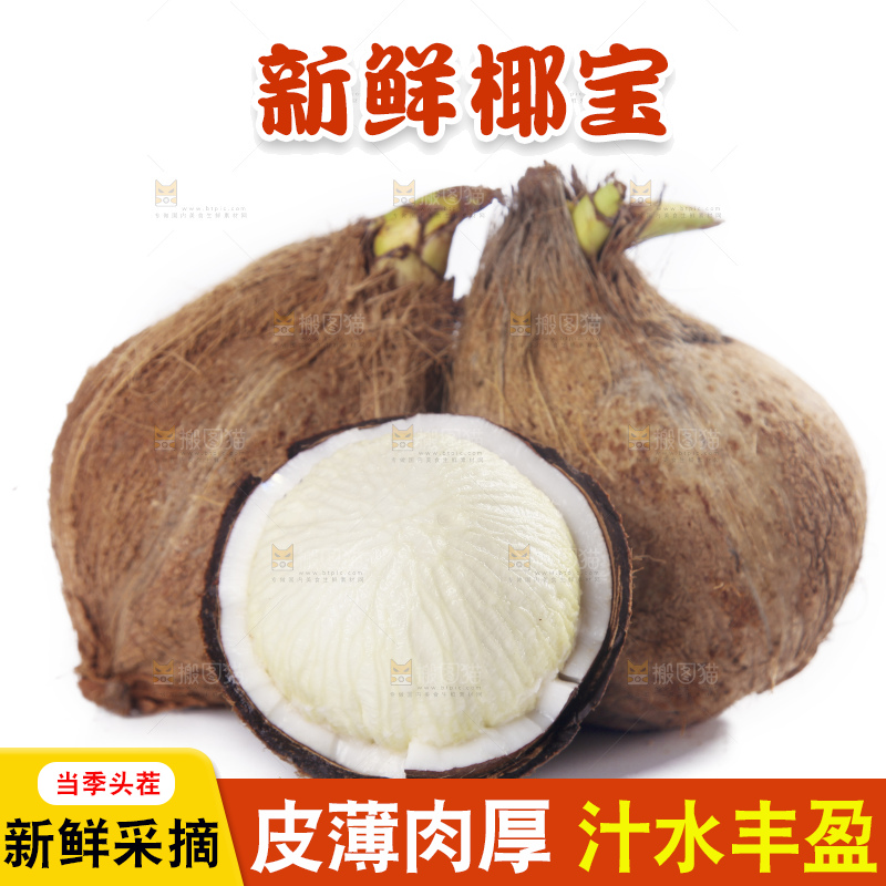 白底上放着一堆海南椰宝