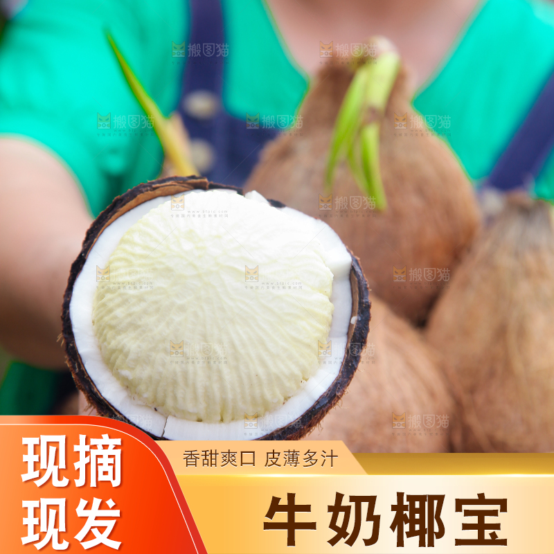 女人手里拿着椰宝