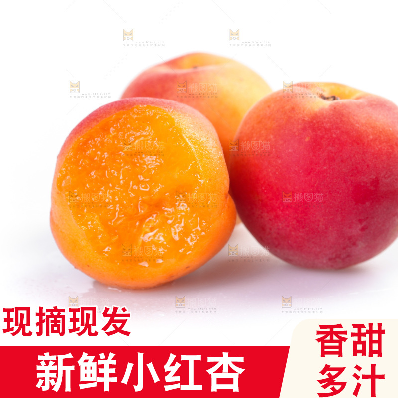 白底上放着小红杏