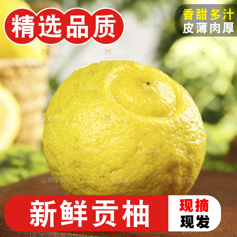木板上放着黄金贡柚